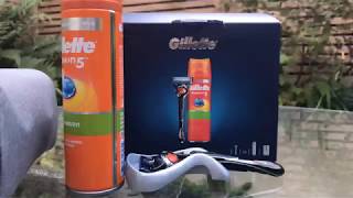 Gillette Fusion5 Proglide Razor  Sensitive Shaving Gel 200ml  Travel Bag Gift Set [upl. by Ajtak]