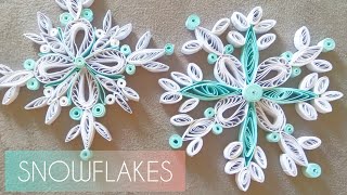 Quilling Snowflakes Tutorial Christmas Decorations Ideas [upl. by Earej]