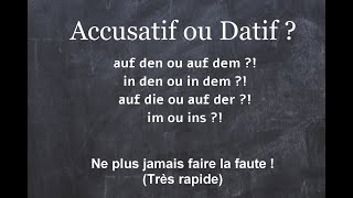 Accusatif ou Datif  Ne plus jamais faire la faute   Allemand Locatif directif [upl. by Shermie]