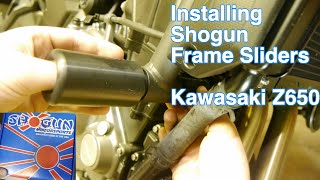 Installing Shogun Frame Sliders Kawasaki Z650 [upl. by Aifas940]