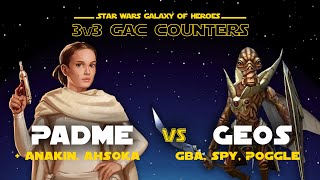 3v3  Padme vs Geos  SWGOH GAC Geonosians Counter [upl. by Ilbert816]