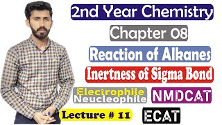 2nd year chemistry chapter 8 Reactivity of Alkane Inertness of Sigma Bond Electrophile Lec 11 [upl. by Eve]