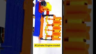 4 Cylinder engine Model working mechanism youtubeshorts shorts viralvideo dcmotor experiment [upl. by Enilrahc100]