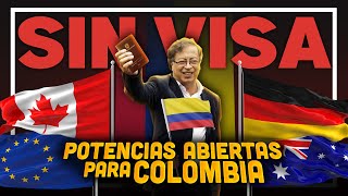 Los 7 países POTENCIAS que NO EXIGEN VISA a COLOMBIA [upl. by Yllen225]