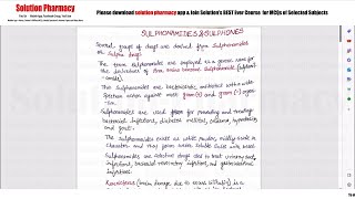 Topic 69  Sulphonamides amp Sulphones  History MOA Classification  Medicinal Chemistry 03 [upl. by Viviane]