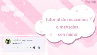 tutorial de discord • reacciones a mensajes con mimu ♡  en español  paso a paso [upl. by Coryden]