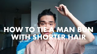 Tutorial How to tie a man buntop know with shorter hair  no spraygel needed [upl. by Montfort]