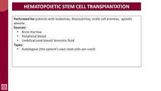 Hematology  4  U2L23  Hematopoietic stem cell transplantation [upl. by Ahsienal]