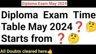 Diploma Exam Time Table May 2024Diploma Updates Karnataka todayDiploma Exam Time Table [upl. by Annyrb]