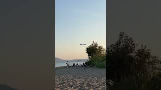 Planes landing over kalamaki beach zante island July 102024 shorts shortvideo beach airplane [upl. by Gwenette949]