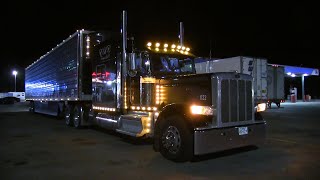 Black amp Grey Peterbilt 389 At Michigan Truck Stop [upl. by Wymore]