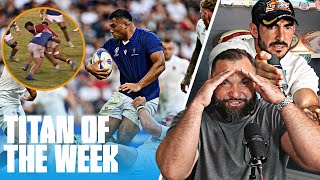 Reacting to the highlights from the Samoan ‘FREAK ATHLETE’ taking rugby by STORM  No Studs All Pads [upl. by Wilhelmina]