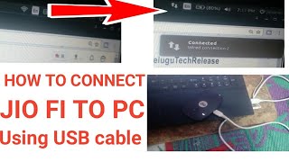 How to connect jio dongle to laptop using USB cable  jio fi 4g dongle connect without wifi to pc [upl. by Aliekahs579]