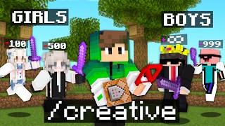 How I Got CREATIVE in Boys VS Girls Minecraft Server [upl. by Australia714]