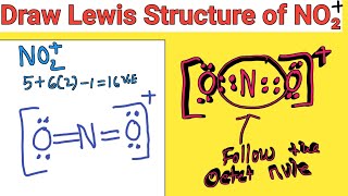 How to draw the Lewis structure of NO2  Nitronium ion [upl. by Conyers]