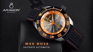 ARAGON® M50 DayDate Automatic Watch Review [upl. by Felice]