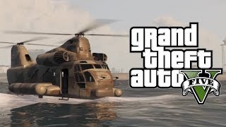 GTA 5  CARGOBOB BOAT  How To Use a Cargobob as a Boat  Floating Cargobob Trick [upl. by Croom]