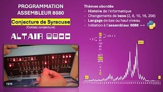 Conjecture Syracuse sur ALTAIR 8800 Assembleur 8080 [upl. by Hayott]