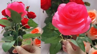 DIY Satin Ribbon Rose flowers  How to make ribbon rose  Ribbon decoration ideas  Ribbon hacks [upl. by Conrade861]