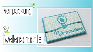 Wellenschachtel  Verpackung mit Stanzschablonen  Tutorial [upl. by Llednil375]