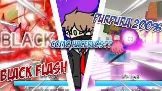 ¡¿CÓMO HACER el PURPURA al 200 y el BLACK FLASH en JUJUTSU SHENANIGANS  Roblox [upl. by Barkley]