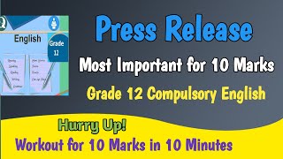 Writing a Press ReleaseGrade 12 Compulsory EnglishTeach Nepal [upl. by Gaddi]