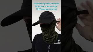 Thermal camouflage facemask amp black baseball cap FREE pair of arm sleeves with purchase fishing [upl. by Yellat]