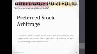 Preferred Stock Arbitrage  ArbitragePortfoliocom [upl. by Anuahs]