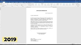 Como hacer una carta de recomendación laboral en Word [upl. by Aidil]