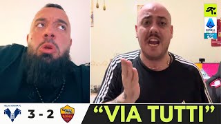 VERONA ROMA 3 2  I TIFOSI ROMANISTI NON CE LA FANNO PIÙ “ANDIAMO IN SERIE B…”  TIFOSIAMO [upl. by Ydnil996]