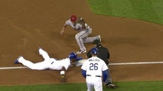 Parra throws out Puig going for third [upl. by Lachus]