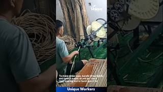 Straw rope making process  The workers do their job perfectly  machine shorts [upl. by Eniowtna]