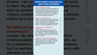 Receptionist Interview Questions and Answers [upl. by Atinor]