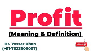 Profit  Meaning Of Profit  Definition Of Profit  Theory Of Profit  Economics  Microeconomics [upl. by Rhea]