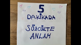 5 Dakikada Sözcükte Anlam 1BÖLÜM [upl. by Boswall]