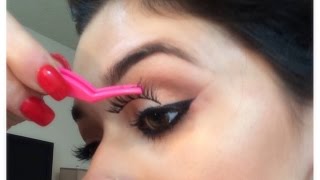 HOW TO APPLY FALSE EYELASHES  BEGINNERS EDITION [upl. by Yentruok]