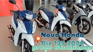 Nova Honda biz 125 2024 à segunda moto mais vendida do BrasilVale a pena qual o preço [upl. by Nalon]