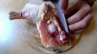 How to Debone a Chicken Leg and Thigh [upl. by Oemac]