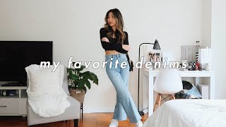 STYLING DIFFERENT TYPES OF JEANS  casual denim outfits ft Aritzia [upl. by Adnar]