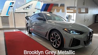 NEW ARRIVAL 2023 BMW i4 M50 Brooklyn Grey Metallic on Tacora Red [upl. by Valenza360]