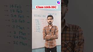 Date Sheet Class 12th ISC announced😊 datesheet2025 iscclass12 isc class12th r2gmaths [upl. by Shepley991]