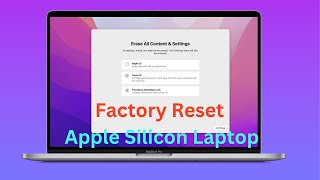 How to Factory Reset Apple MacBook Air M1  Erase amp Reset Apple Silicon M1 Laptop [upl. by Swigart]