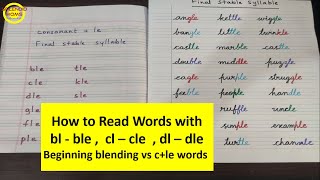 How to read words with blble clcle dldle words Beginningblends vs consonantle words [upl. by Hogg]