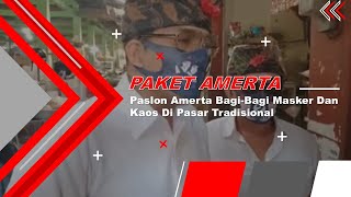 Paslon Amerta BagiBagi Masker Dan Kaos Di Pasar Tradisional [upl. by King]