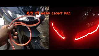 R15 v3 head light DRL installing  R15 head light modified in tamil [upl. by Annawt]