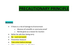 Precautionary Principle  Environmental Law [upl. by Giacobo]