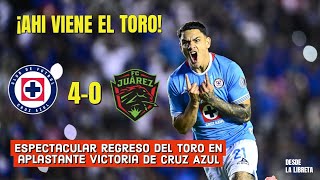 cruzazul La Máquina APLASTA a Juárez en el ESPECTACULAR regreso del Toro juárezfc ligamx juarez [upl. by Thorrlow]