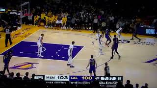 Defensive three seconds technical foul on Grizzlies Desmond Bane vs Lakers [upl. by Enyamert908]