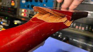 Broken Gibson Headstock Repair Sweet Tone RiotHomeRecording [upl. by Karr786]