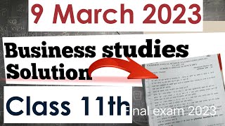 business studies answer key 2023  business studies question paper class 11 solution morning shift [upl. by Pease]